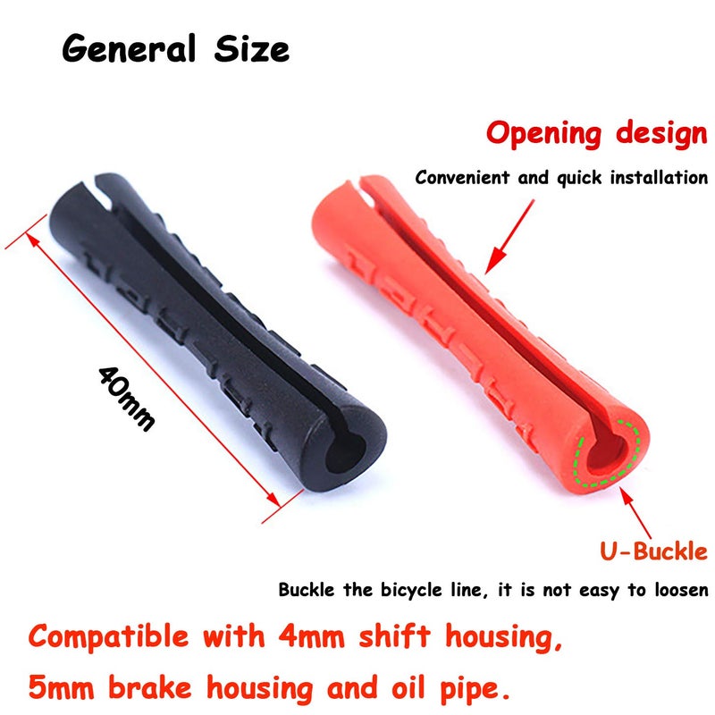 Farbetter Bicycle Frame Protection Bike Protector Rubber Sleeve for Shifter Brake Cable 3 Colors, 4pcs/ Color, 12pcs/ Bag - Image 2